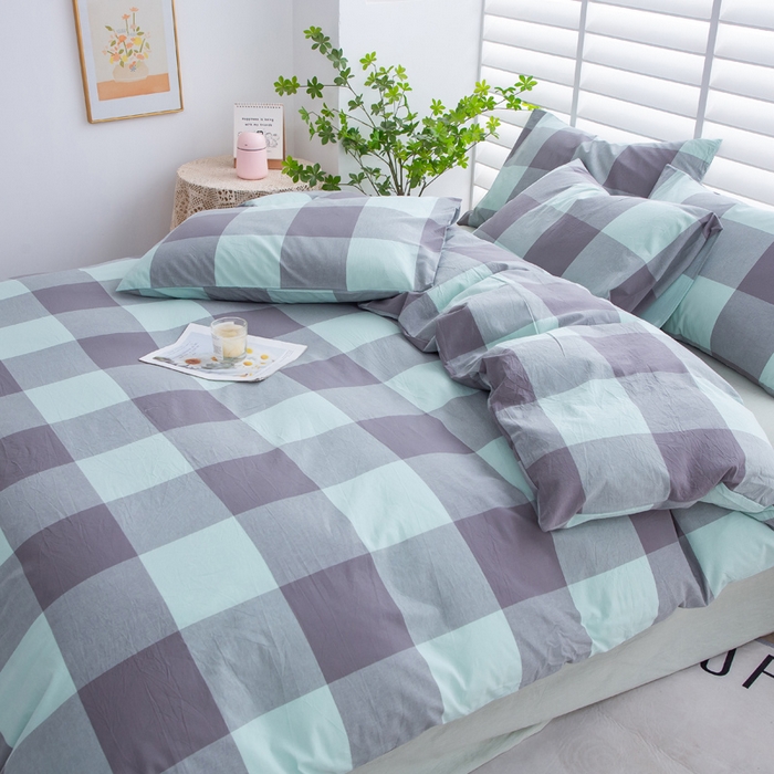 91家纺网 家纺一手货源 找家纺 千姿梦 2025新款全棉水洗棉四件套 灵动-绿