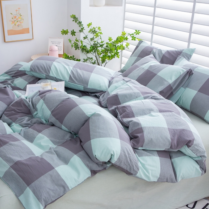 91家纺网 家纺一手货源 找家纺 千姿梦 2025新款全棉水洗棉四件套 灵动-绿