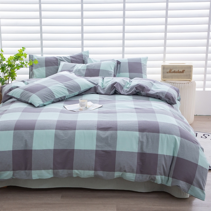 91家纺网 家纺一手货源 找家纺 千姿梦 2025新款全棉水洗棉四件套 灵动-绿