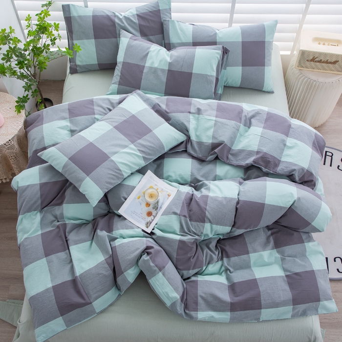 91家纺网 家纺一手货源 找家纺 千姿梦 2025新款全棉水洗棉四件套 灵动-绿