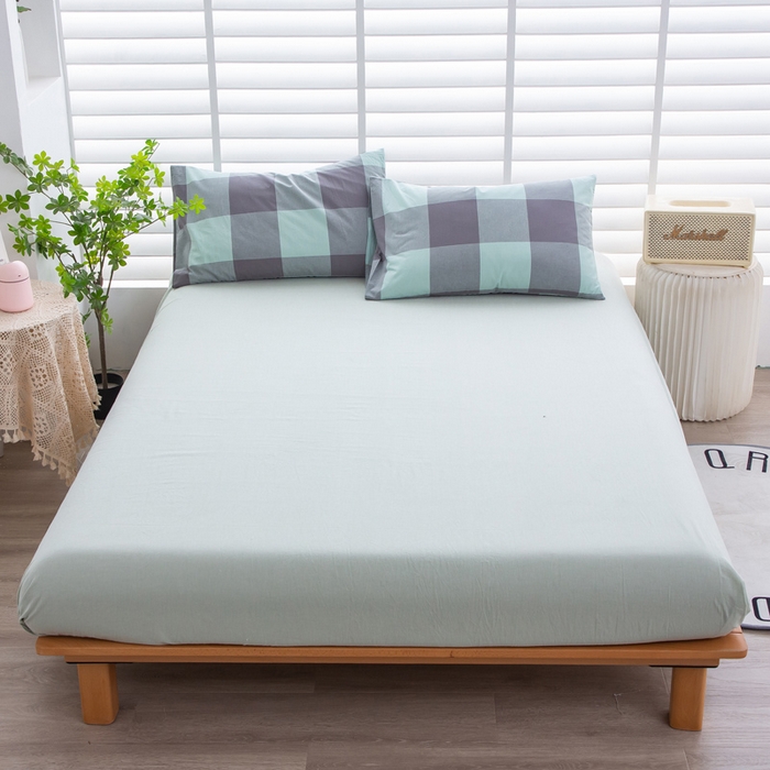 91家纺网 家纺一手货源 找家纺 千姿梦 2025新款全棉水洗棉四件套 灵动-绿