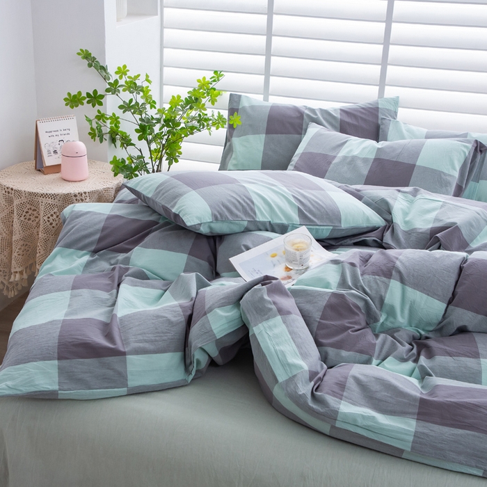 91家纺网 家纺一手货源 找家纺 千姿梦 2025新款全棉水洗棉四件套 灵动-绿