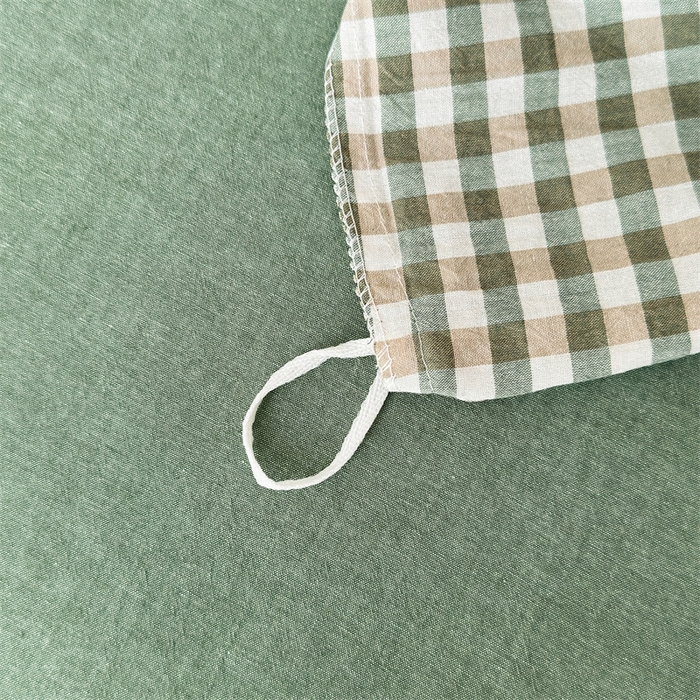 91家纺网 家纺一手货源 找家纺 千姿梦 2025新款全棉水洗棉四件套 绿小格