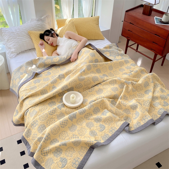 91家纺网 家纺一手货源 找家纺 （总）ME/ERA HOME寐时代 2025新款a类全棉三层纱多功能毛巾被盖毯床单夏被