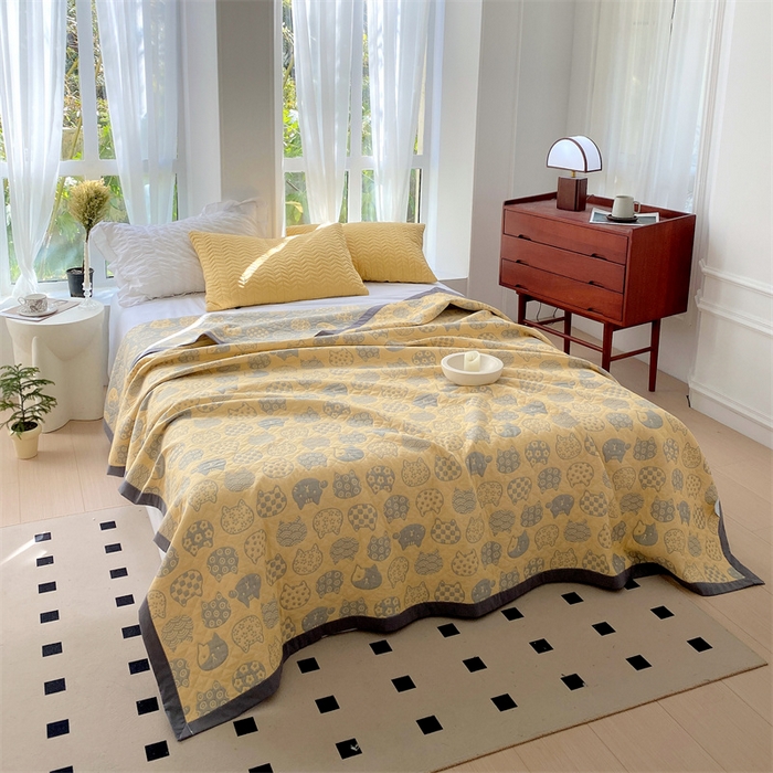 91家纺网 家纺一手货源 找家纺 （总）ME/ERA HOME寐时代 2025新款a类全棉三层纱多功能毛巾被盖毯床单夏被