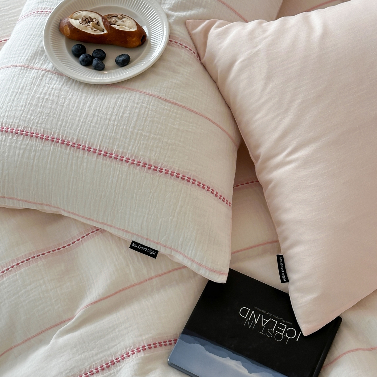 91家纺网 家纺一手货源 找家纺 （总）蜜宿 2025新款全棉纯棉水洗双层纱穿线提花四件套