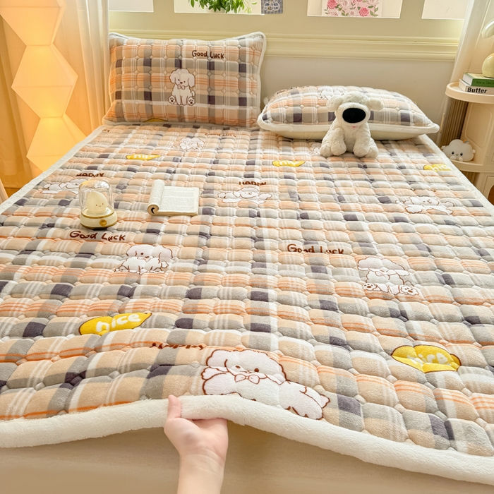 91家纺网 家纺一手货源 找家纺 （总）优品惠 2025新款牛奶绒床垫床褥垫子床护垫冬季加绒加厚夹棉床盖