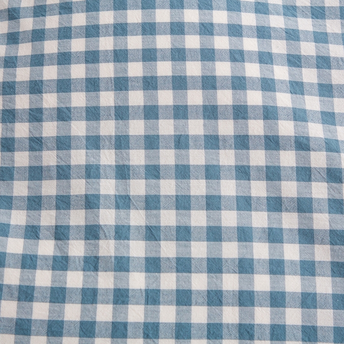 91家纺网 家纺一手货源 找家纺 千姿梦 2025新款全棉水洗棉四件套 浅蓝小格