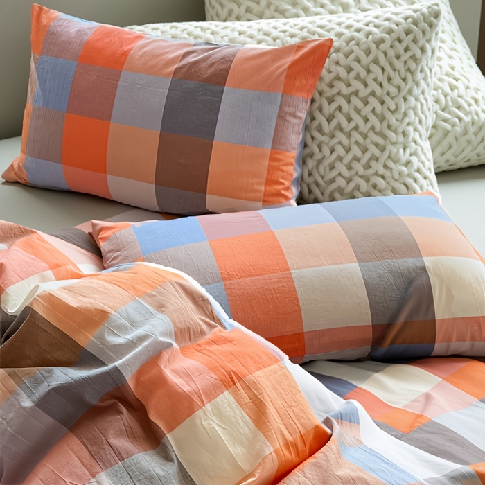 91家纺网 家纺一手货源 找家纺 千姿梦 2025新款全棉水洗棉四件套 英伦桔