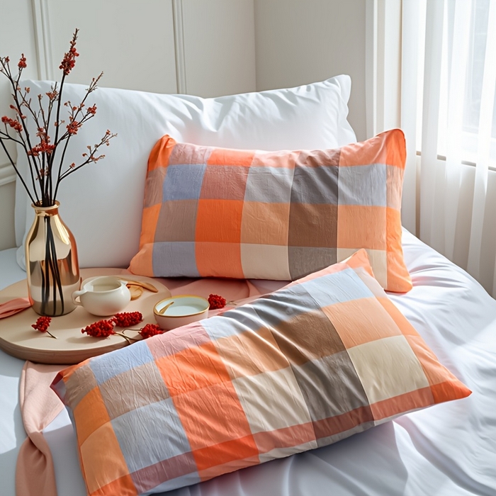 91家纺网 家纺一手货源 找家纺 千姿梦 2025新款全棉水洗棉四件套 英伦桔