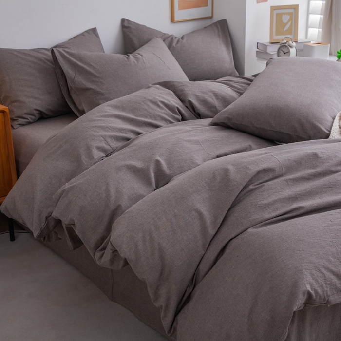 91家纺网 家纺一手货源 找家纺 千姿梦 2025新款全棉水洗棉四件套 珍珠灰