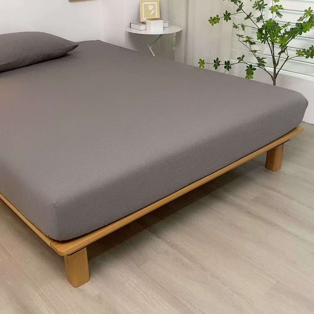 91家纺网 家纺一手货源 找家纺 千姿梦 2025新款全棉水洗棉四件套 珍珠灰