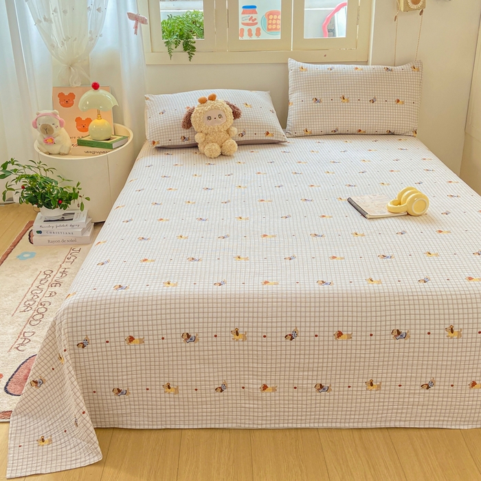 91家纺网 家纺一手货源 找家纺 （总）夜笙家纺 2025新款110克水洗棉双层纱单床单系列