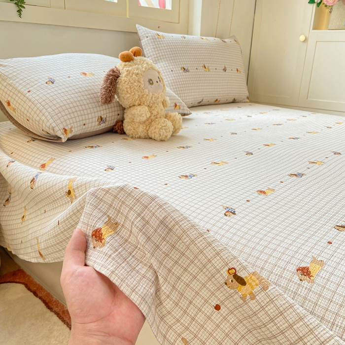 91家纺网 家纺一手货源 找家纺 （总）夜笙家纺 2025新款110克水洗棉双层纱单床单系列