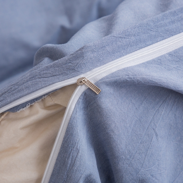 91家纺网 家纺一手货源 找家纺 千姿梦 2025新款全棉水洗棉四件套 天蓝