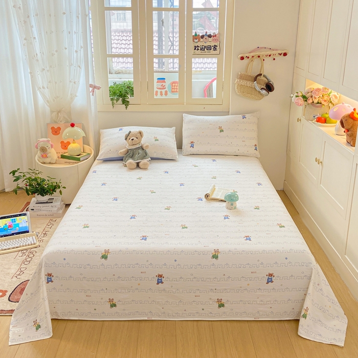 91家纺网 家纺一手货源 找家纺 （总）夜笙家纺 2025新款110克水洗棉双层纱单床单系列