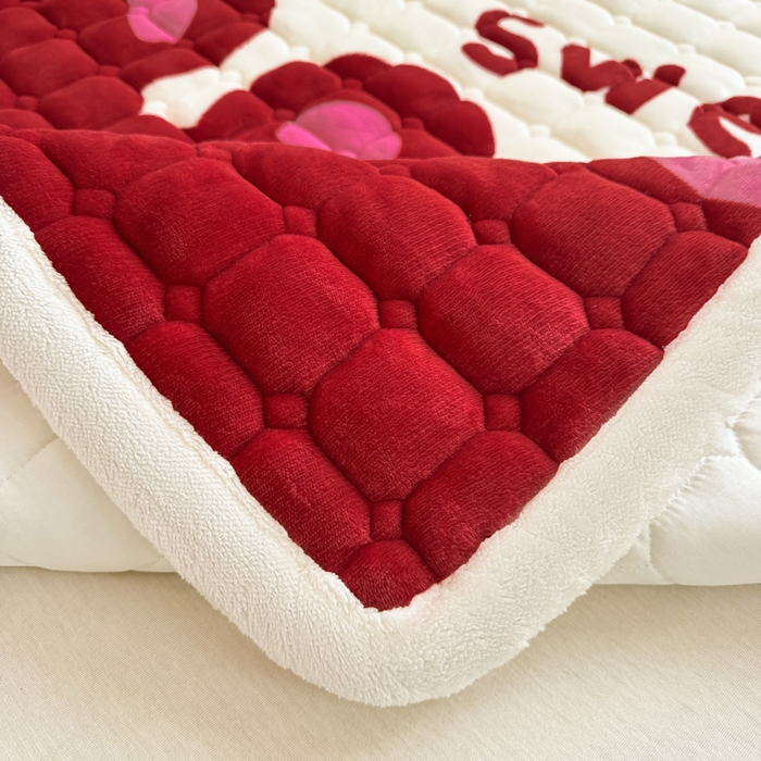 91家纺网 家纺一手货源 找家纺 优品惠 2025新款牛奶绒床垫床褥垫子床护垫冬季加绒加厚夹棉床盖 可爱熊