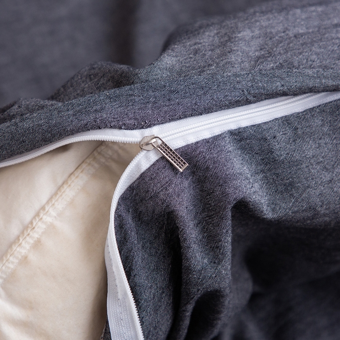 91家纺网 家纺一手货源 找家纺 千姿梦 2025新款全棉水洗棉四件套 深灰