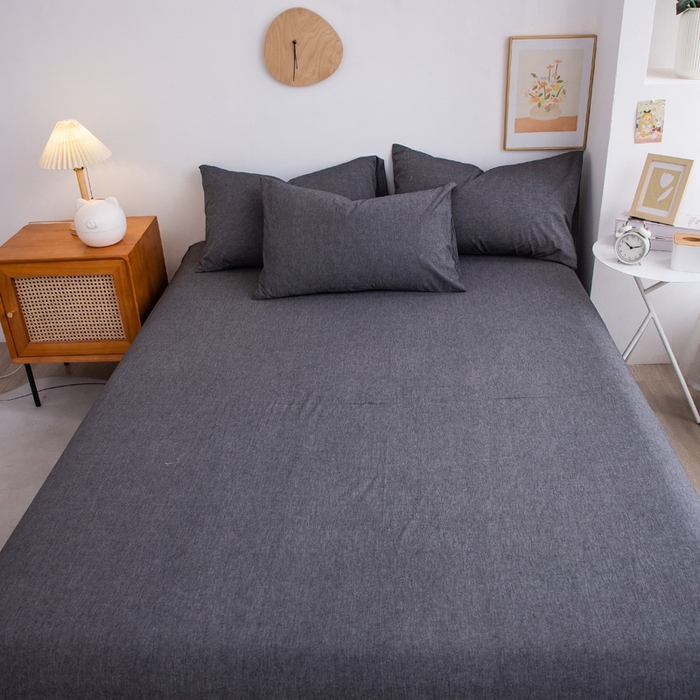 91家纺网 家纺一手货源 找家纺 千姿梦 2025新款全棉水洗棉四件套 深灰