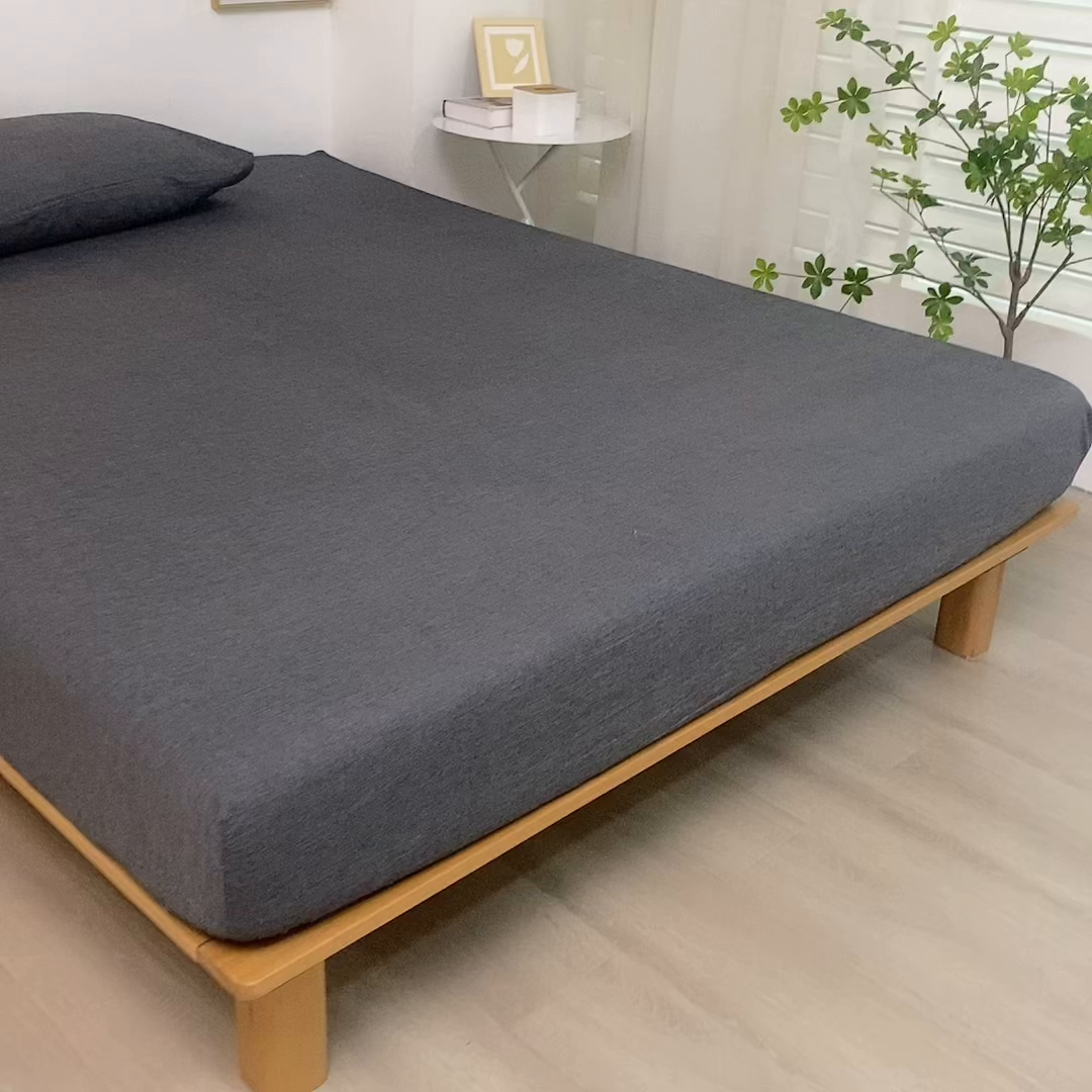 91家纺网 家纺一手货源 找家纺 千姿梦 2025新款全棉水洗棉四件套 深灰