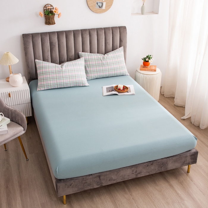 91家纺网 家纺一手货源 找家纺 千姿梦 2025新款全棉水洗棉四件套 乔曼-绿