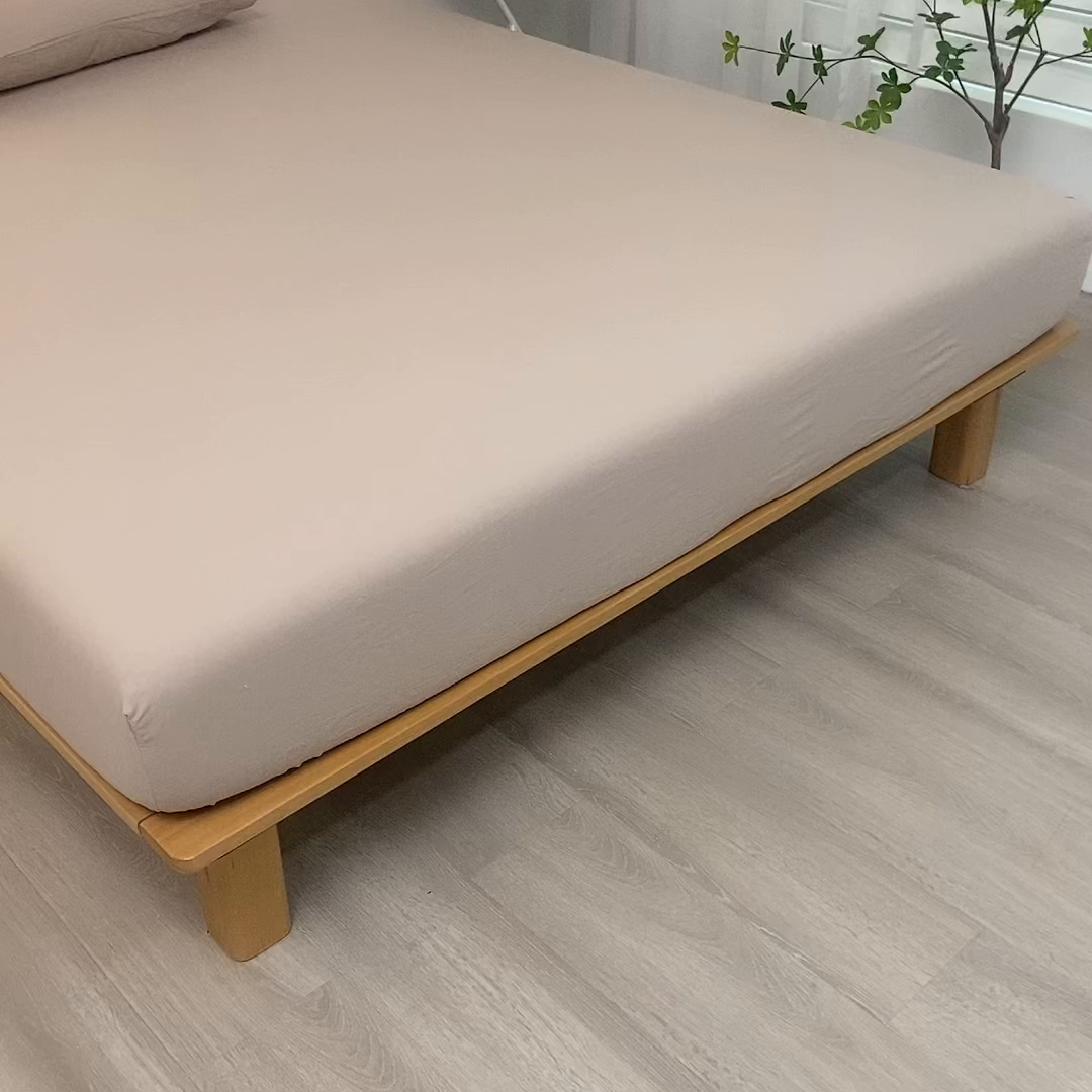 91家纺网 家纺一手货源 找家纺 千姿梦 2025新款全棉水洗棉四件套 卡其