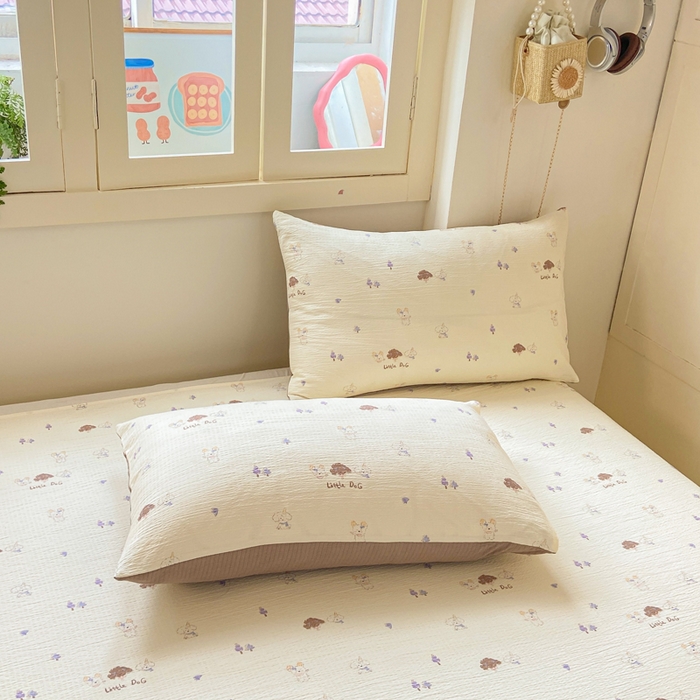 91家纺网 家纺一手货源 找家纺 夜笙家纺 2025新款110克水洗棉双层纱单床单系列 快乐伙伴