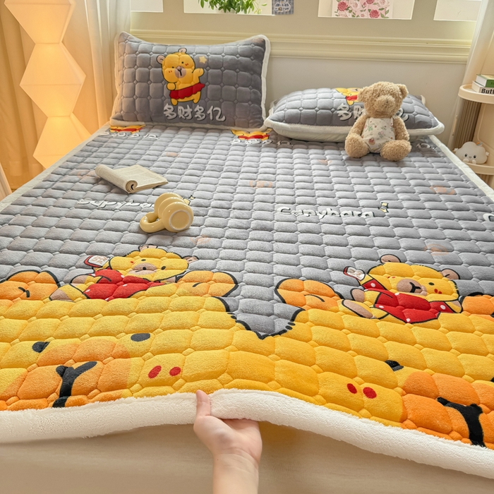 优品惠 2025新款牛奶绒床垫床褥垫子床护垫冬季加绒加厚夹棉床盖 卡皮巴拉