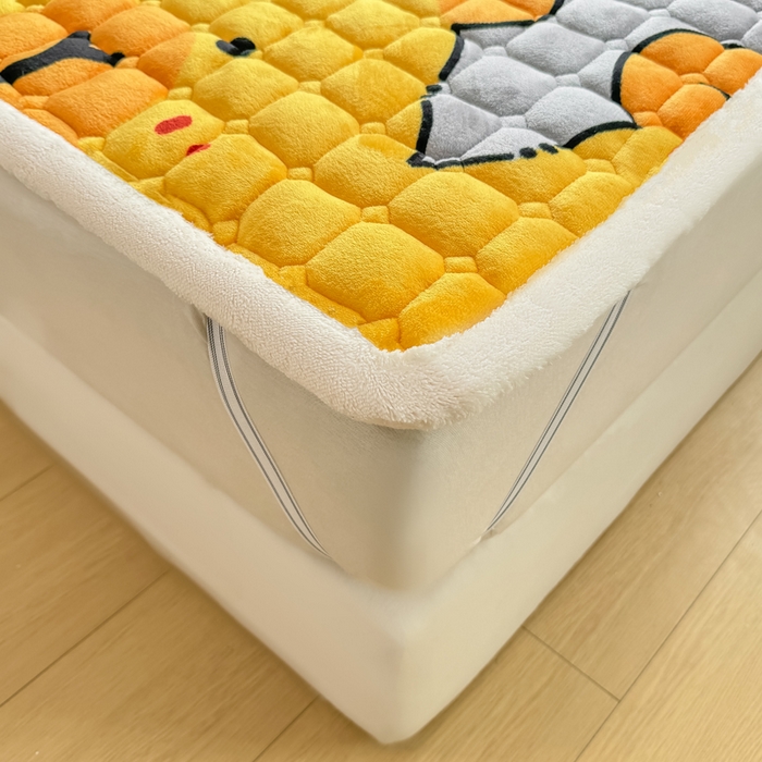 91家纺网 家纺一手货源 找家纺 优品惠 2025新款牛奶绒床垫床褥垫子床护垫冬季加绒加厚夹棉床盖 卡皮巴拉