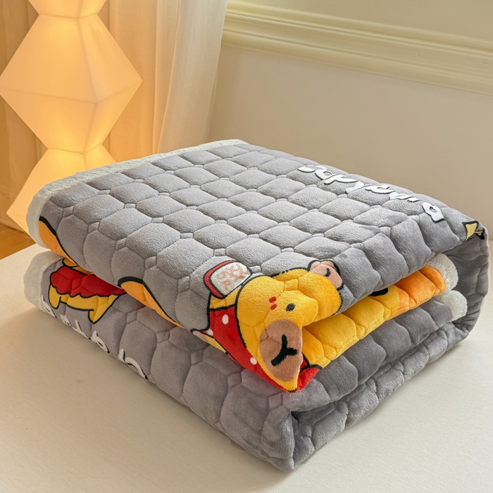 91家纺网 家纺一手货源 找家纺 优品惠 2025新款牛奶绒床垫床褥垫子床护垫冬季加绒加厚夹棉床盖 卡皮巴拉