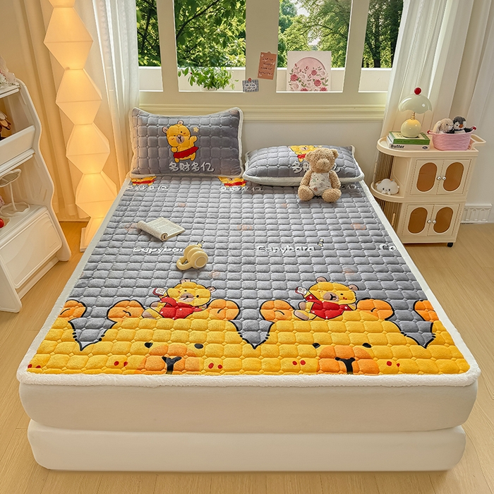 91家纺网 家纺一手货源 找家纺 优品惠 2025新款牛奶绒床垫床褥垫子床护垫冬季加绒加厚夹棉床盖 卡皮巴拉