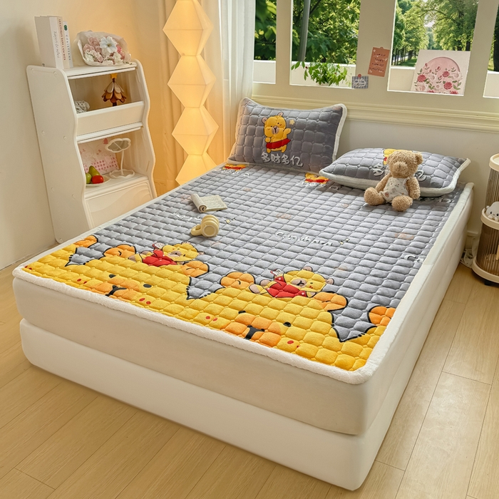 91家纺网 家纺一手货源 找家纺 优品惠 2025新款牛奶绒床垫床褥垫子床护垫冬季加绒加厚夹棉床盖 卡皮巴拉