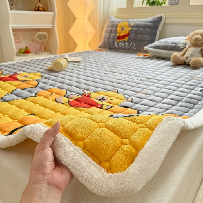 91家纺网 家纺一手货源 找家纺 优品惠 2025新款牛奶绒床垫床褥垫子床护垫冬季加绒加厚夹棉床盖 卡皮巴拉