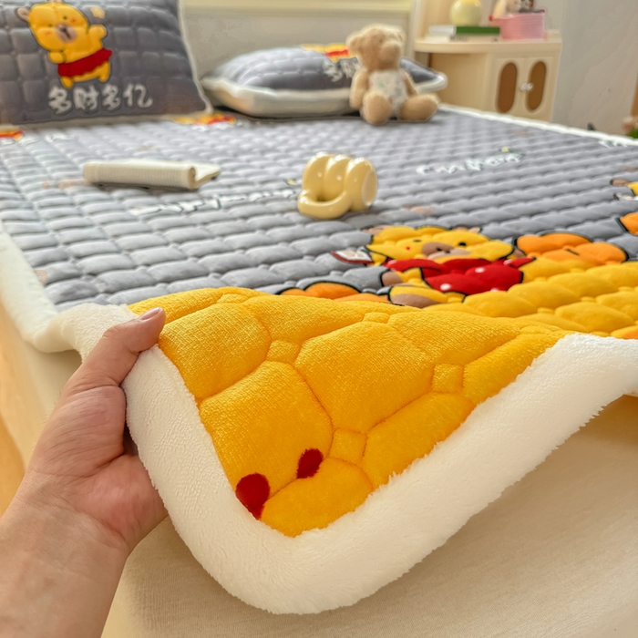 91家纺网 家纺一手货源 找家纺 优品惠 2025新款牛奶绒床垫床褥垫子床护垫冬季加绒加厚夹棉床盖 卡皮巴拉