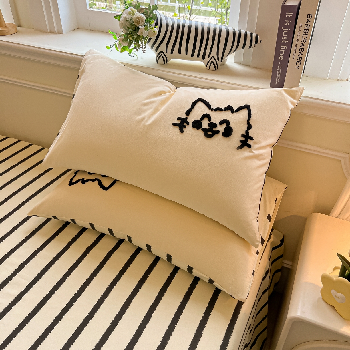 91家纺网 家纺一手货源 找家纺 （总）多乐家纺 2025新款卡通全棉磨毛毛巾绣单枕套