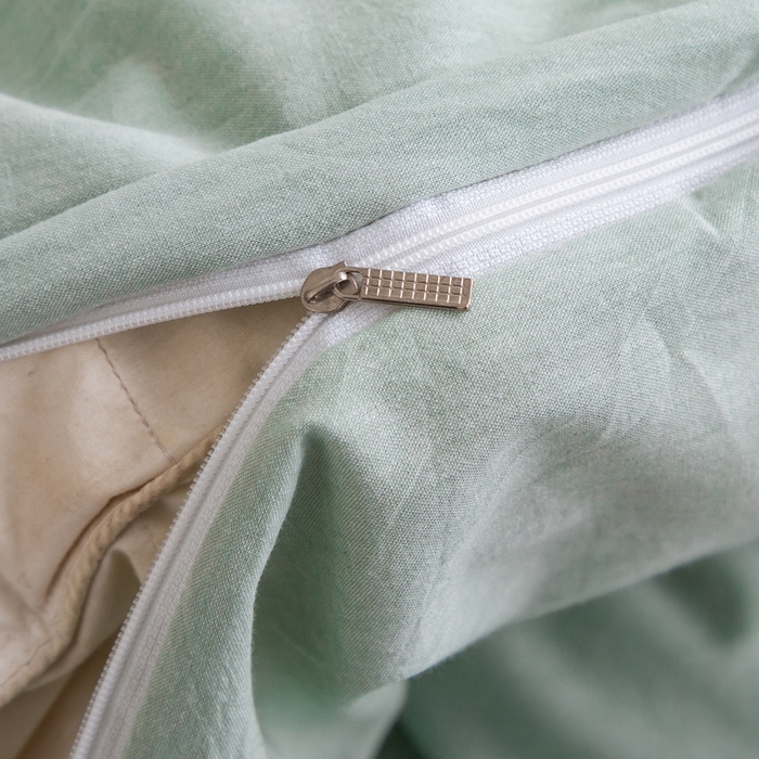 91家纺网 家纺一手货源 找家纺 千姿梦 2025新款全棉水洗棉四件套 果绿