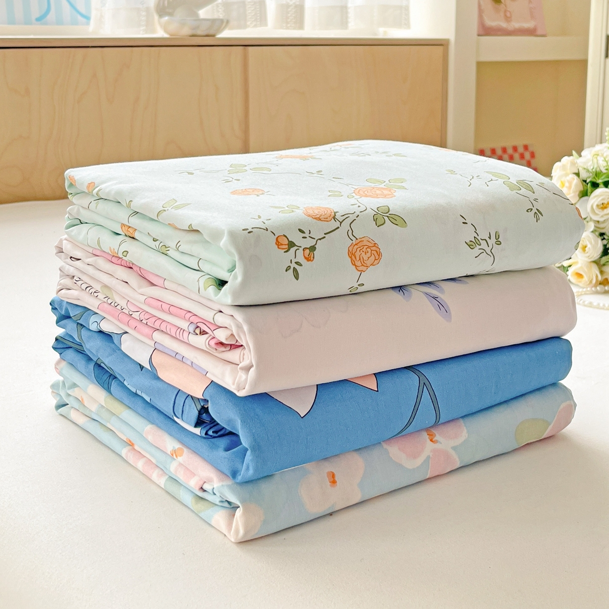 91家纺网 家纺一手货源 找家纺 文黛家居 2025新款全棉喷气印花全棉纯棉印花系列单品被套被套单件单被套 组合图仅供展示不可下单