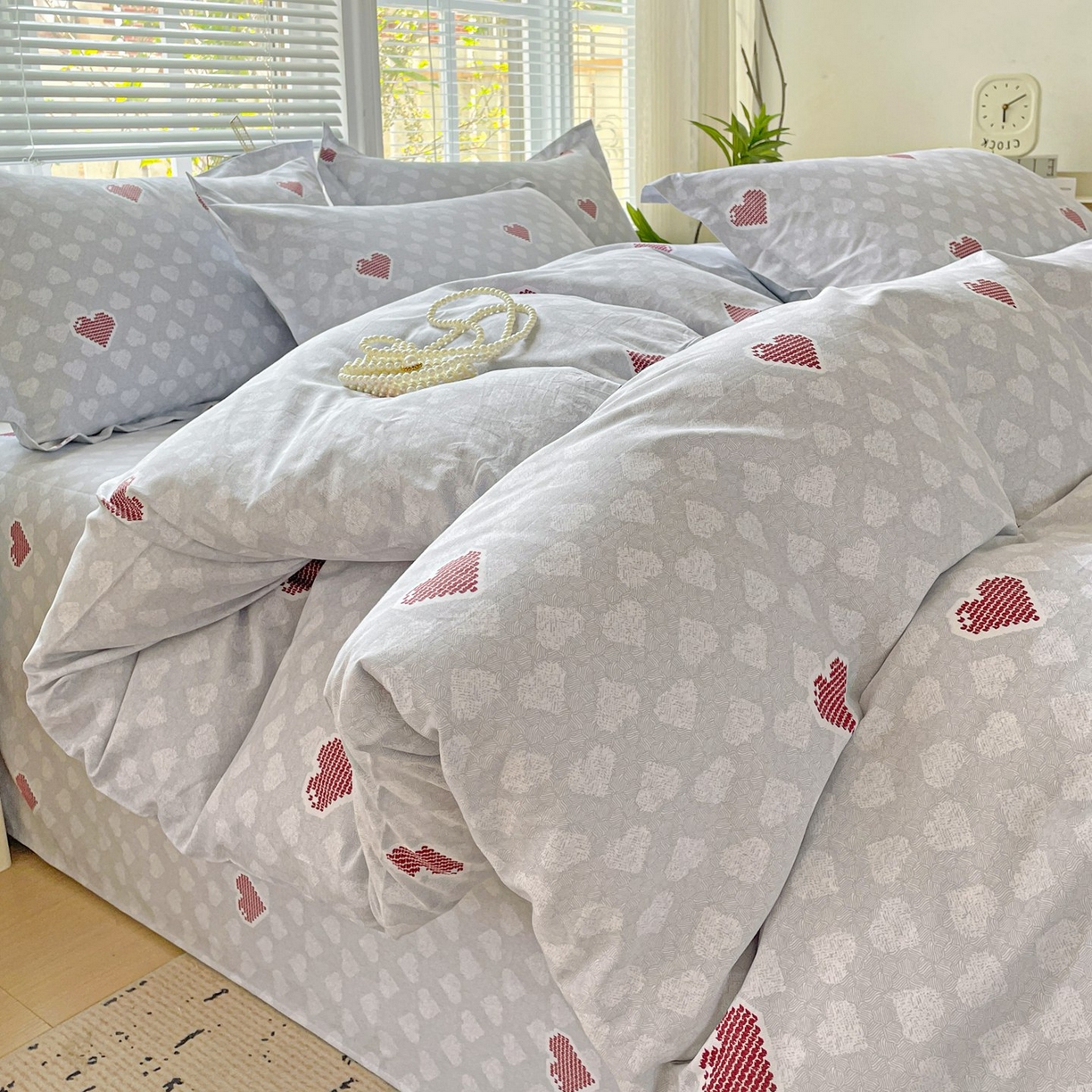 91家纺网 家纺一手货源 找家纺 文黛家居 2025新款全棉喷气印花全棉纯棉印花系列单品被套被套单件单被套 爱心日记