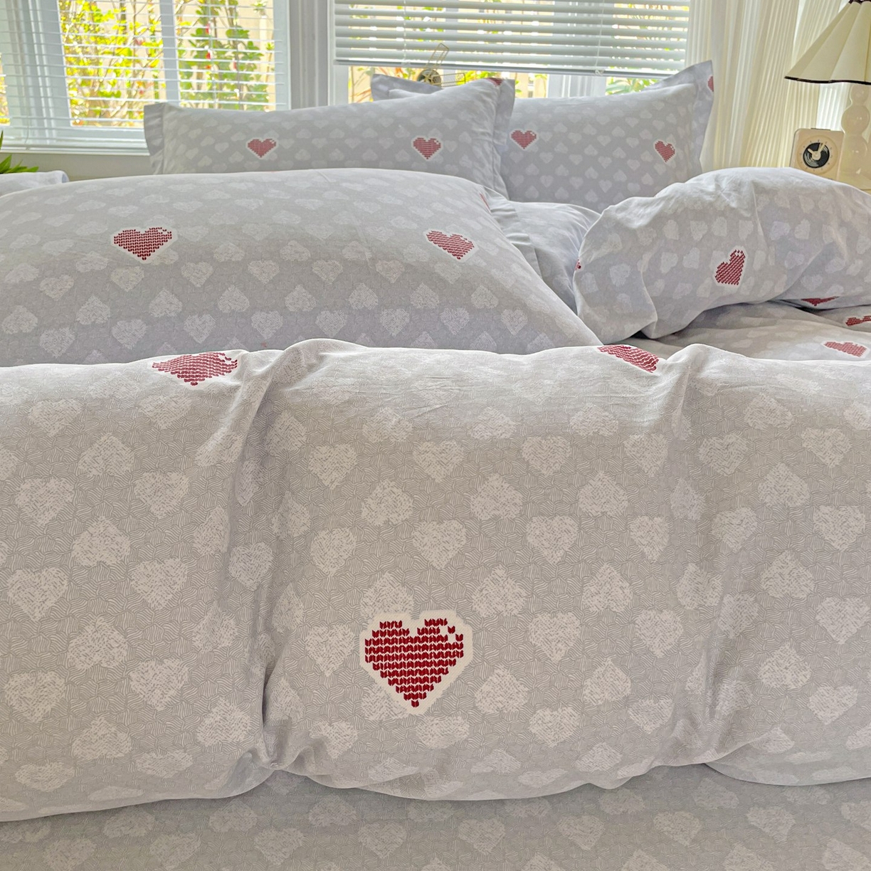 91家纺网 家纺一手货源 找家纺 文黛家居 2025新款全棉喷气印花全棉纯棉印花系列单品被套被套单件单被套 爱心日记