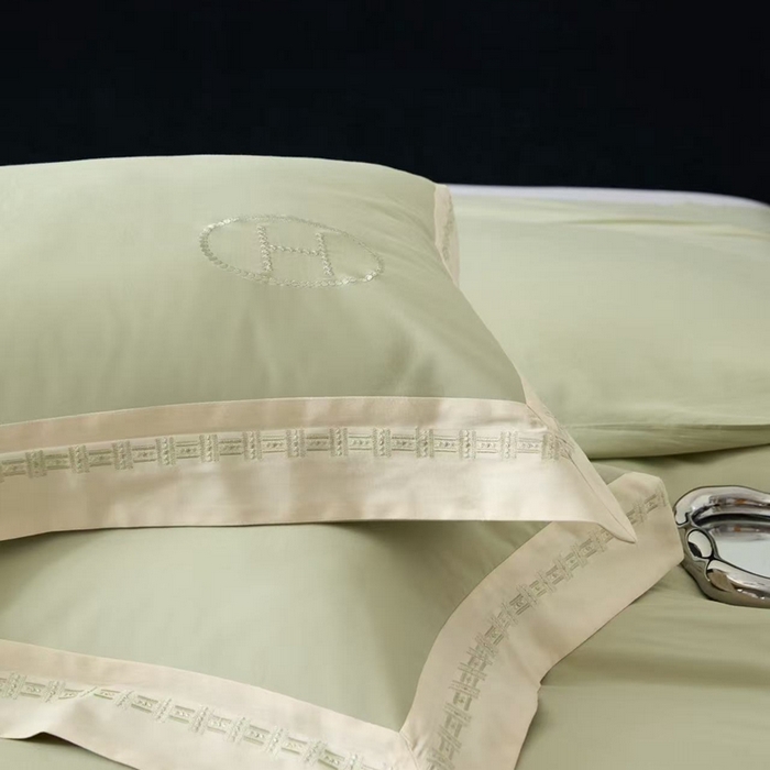 91家纺网 家纺一手货源 找家纺 嘉汀兰家居 2025新款长绒棉磨毛四件套—蔓莎 绿色