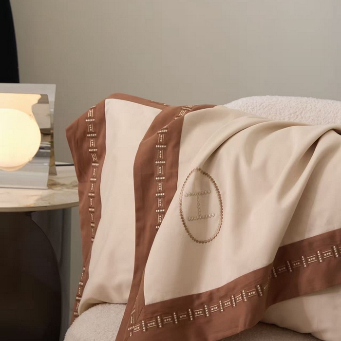 91家纺网 家纺一手货源 找家纺 嘉汀兰家居 2025新款长绒棉磨毛四件套—蔓莎 香槟