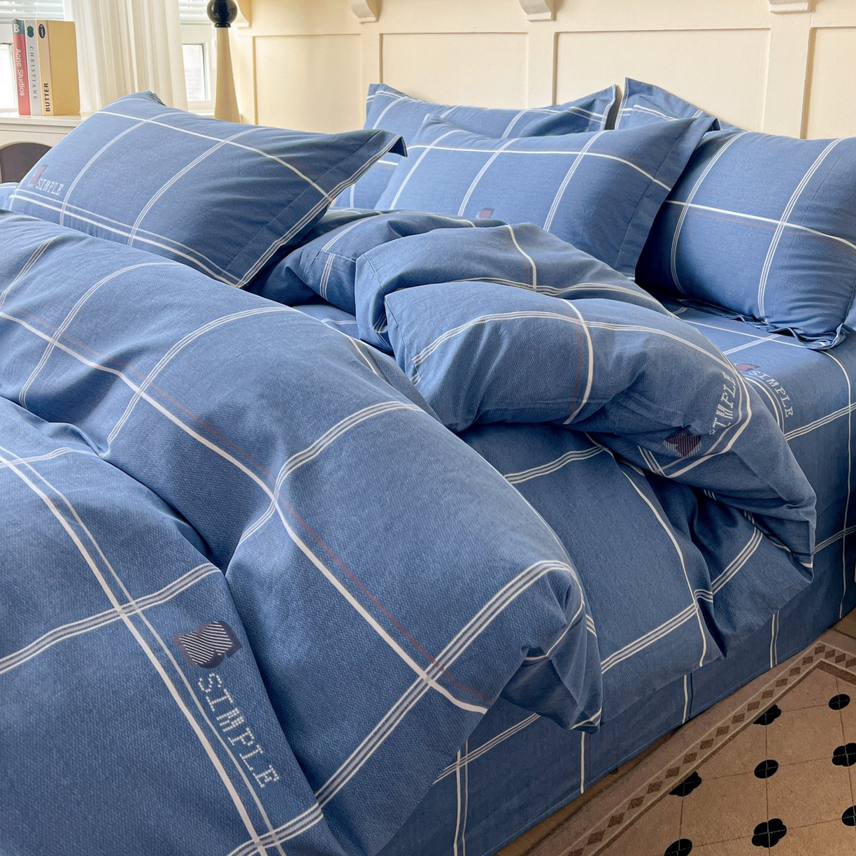 91家纺网 家纺一手货源 找家纺 文黛家居 2025新款全棉喷气印花全棉纯棉印花系列单品被套被套单件单被套 格韵