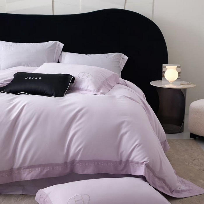 91家纺网 家纺一手货源 找家纺 嘉汀兰家居 2025新款长绒棉磨毛四件套—蔓莎 紫色