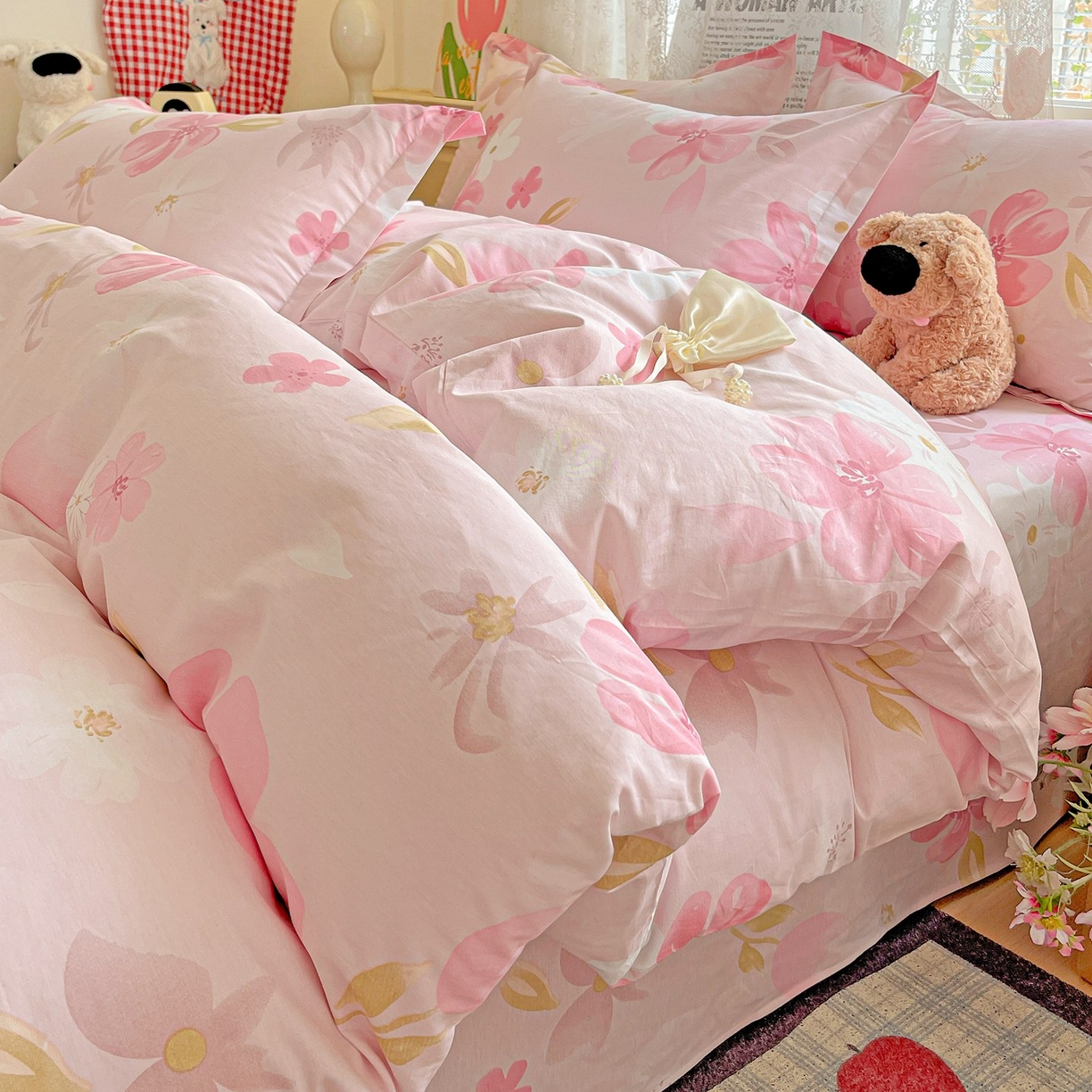 91家纺网 家纺一手货源 找家纺 文黛家居 2025新款全棉喷气印花全棉纯棉印花系列单品被套被套单件单被套 花间舞