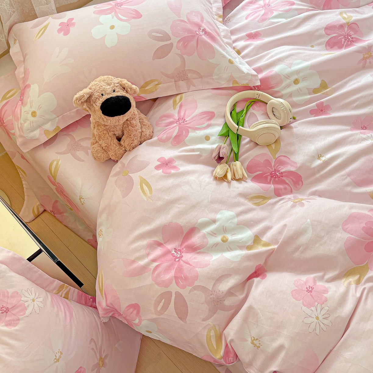 91家纺网 家纺一手货源 找家纺 文黛家居 2025新款全棉喷气印花全棉纯棉印花系列单品被套被套单件单被套 花间舞