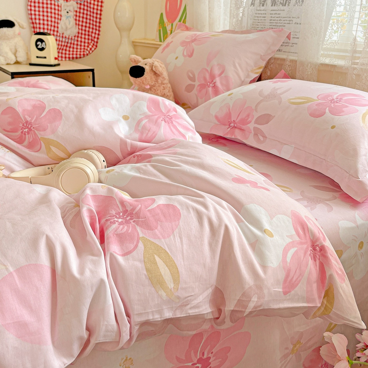 91家纺网 家纺一手货源 找家纺 文黛家居 2025新款全棉喷气印花全棉纯棉印花系列单品被套被套单件单被套 花间舞