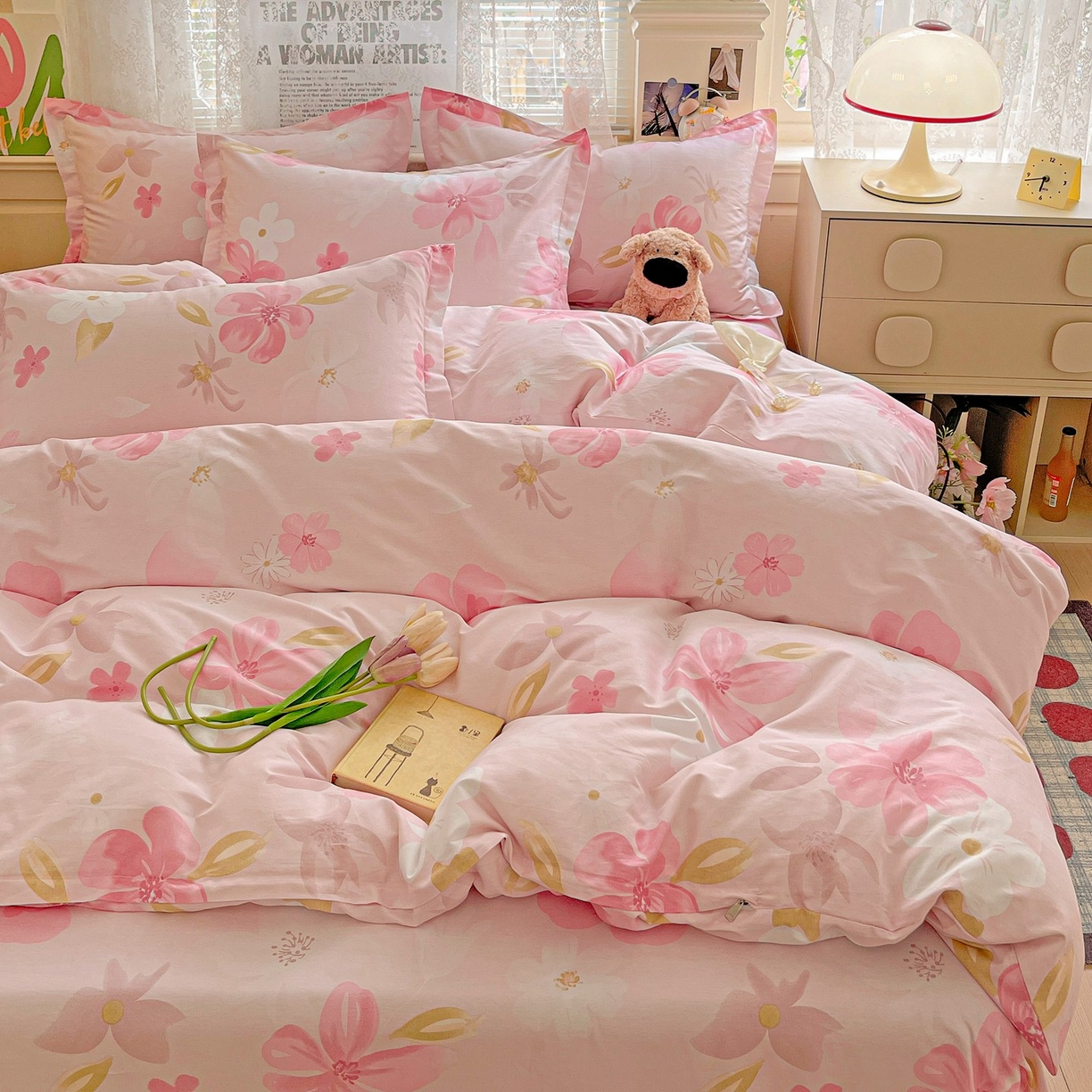 91家纺网 家纺一手货源 找家纺 文黛家居 2025新款全棉喷气印花全棉纯棉印花系列单品被套被套单件单被套 花间舞