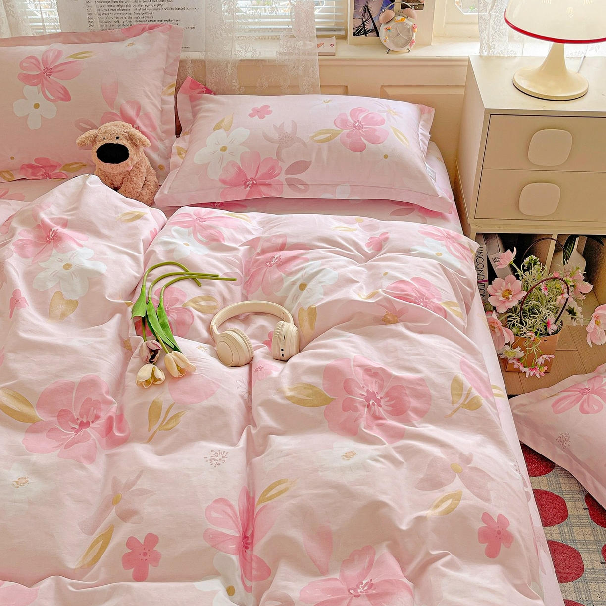 91家纺网 家纺一手货源 找家纺 文黛家居 2025新款全棉喷气印花全棉纯棉印花系列单品被套被套单件单被套 花间舞