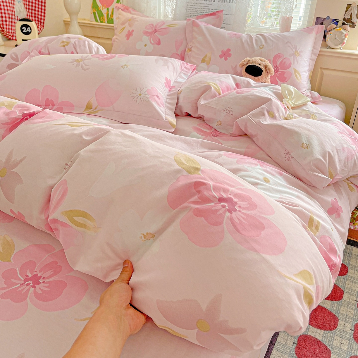 91家纺网 家纺一手货源 找家纺 文黛家居 2025新款全棉喷气印花全棉纯棉印花系列单品被套被套单件单被套 花间舞