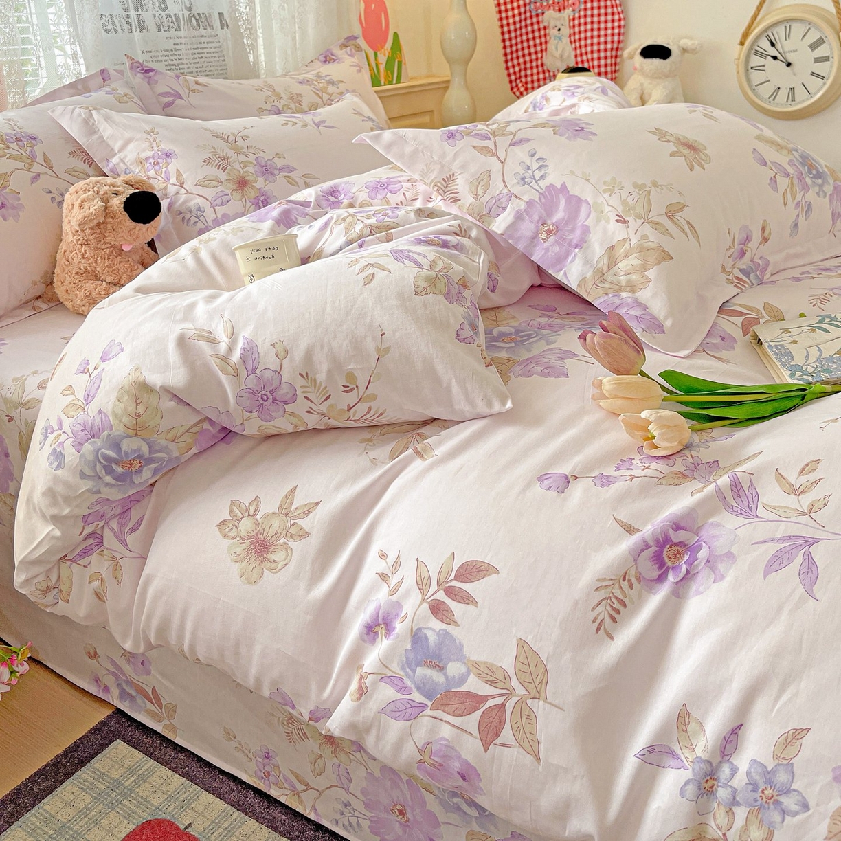 91家纺网 家纺一手货源 找家纺 文黛家居 2025新款全棉喷气印花全棉纯棉印花系列单品被套被套单件单被套 花媚柔情